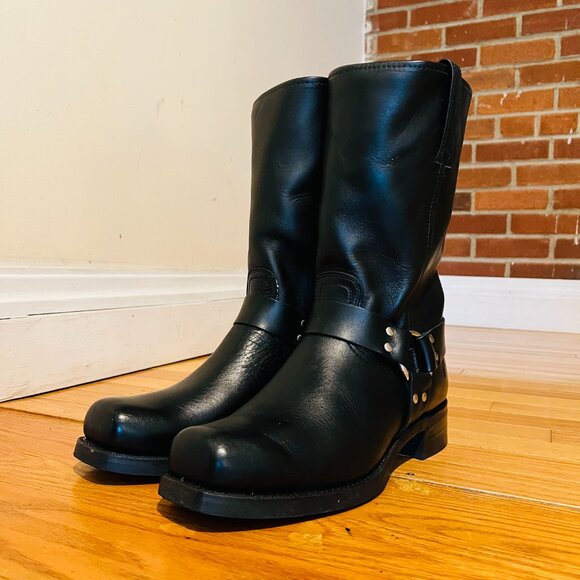 Vintage Frye Men's 87350 Size 13 M Black 14" Harness Boots Made In USA EUC - Picture 10 of 16
